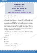 Đề thi học kì 2 Văn 7 Chân trời sáng tạo - Đề số 3